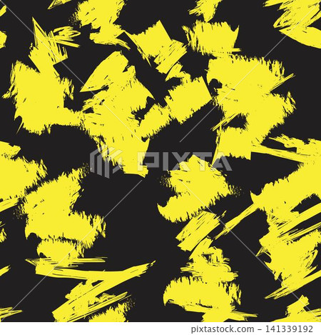 Brush stroke grunge texture textile pattern design in yellow and black for fashion and home textiles Brush stroke grunge texture textile pattern design in yellow and black for fashion and home textiles 141339192