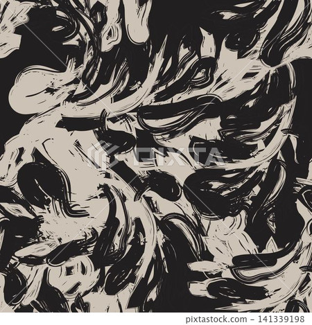 Palm Tree Leaf Brush stroke grunge textile pattern design in black and beige for fashion and home textiles Palm Tree Leaf Brush stroke grunge textile pattern design in black and beige for fashion and home textiles 141339198