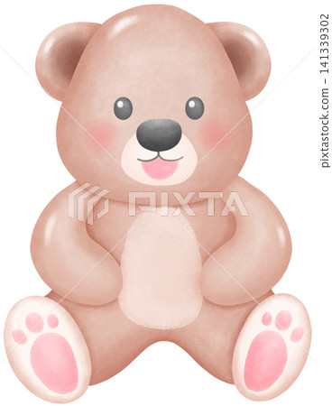 Bear Illustration Soft Pastel Watercolor Style Bear Illustration Soft Pastel Watercolor Style 141339302