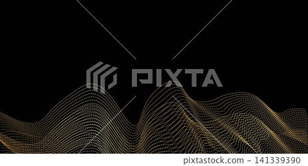 Gold monochrome effect digital Sound Wave equalizer, technology and earthquake wave concept, golden luxury design for music industry. Vector illustration Gold monochrome effect digital Sound Wave equalizer, technology and earthquake wave concept, golden luxury design for music industry. Vector illustration 141339390