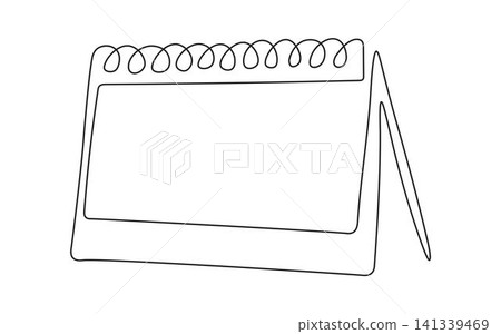 Loose-leaf calendar continuous line drawing. Organizer concept. Leap year Loose-leaf calendar continuous line drawing. Organizer concept. Leap year 141339469