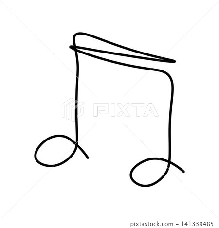 One continuous line drawing of music note. Minimalist music symbol or logo One continuous line drawing of music note. Minimalist music symbol or logo 141339485