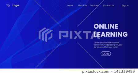 Online education landing page template. Abstract background for e-learning school web site Online education landing page template. Abstract background for e-learning school web site 141339489