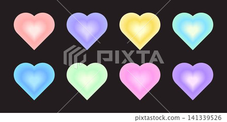 Set of blurred aura gradient hearts. Trendy modern y2k style design template. Blurred pastel gradient elements for logo, templates, badges, stickers Set of blurred aura gradient hearts. Trendy modern y2k style design template. Blurred pastel gradient elements for logo, templates, badges, stickers 141339526