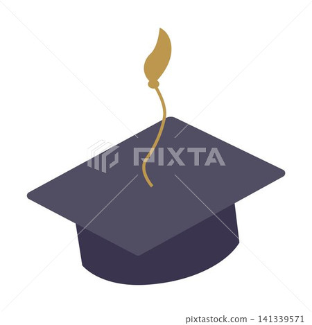Simple graduation cap. Academic cap. University education hat illustration. Graduation concept symbol icon Simple graduation cap. Academic cap. University education hat illustration. Graduation concept symbol icon 141339571