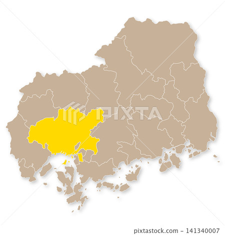 Map of Hiroshima prefecture and city Map of Hiroshima prefecture and city 141340007