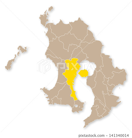 Map of Kagoshima Prefecture and Kagoshima City Map of Kagoshima Prefecture and Kagoshima City 141340014