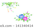 Morning glory and wind chimes 141340414