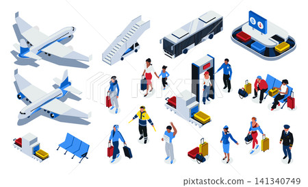 Airport Isometric Elements Airport Isometric Elements 141340749