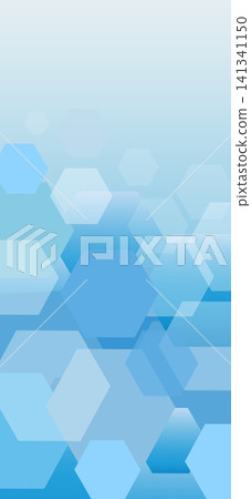 Blue hexagonal overlapping gradient background illustration material 141341150