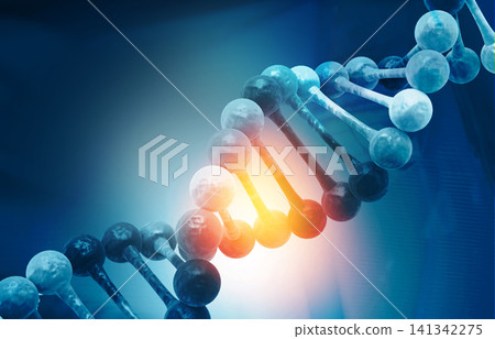 Dna molecule on science, biochemistry background Dna molecule on science, biochemistry background 141342275