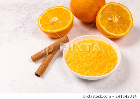 Orange cinnamon bath salt for relaxation and wellness Orange cinnamon bath salt for relaxation and wellness 141342314