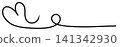 Simple hand drawn line with a heart 141342930