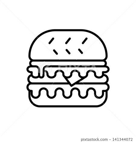 Delicious burger icon food beverages simple and modern 141344072