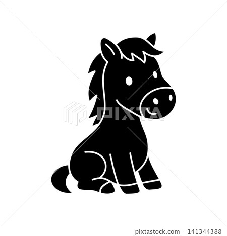 Cute cartoon Horse coloring book illustration vector design templates simple and modern concept 141344388