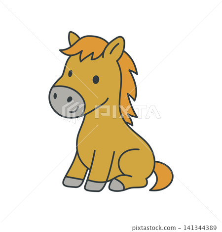 Cute cartoon Horse coloring book illustration vector design templates simple and modern concept Cute cartoon Horse coloring book illustration vector design templates simple and modern concept 141344389
