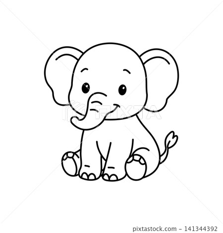 Cute cartoon elephant coloring book illustration vector design templates Cute cartoon elephant coloring book illustration vector design templates 141344392