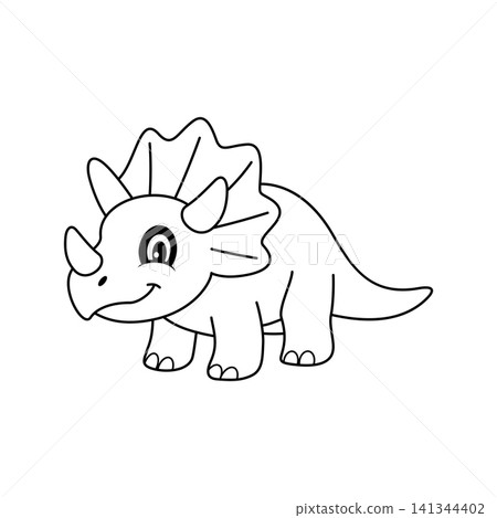 Coloring book Triceratops cute vector design templates simple and modern concept Coloring book Triceratops cute vector design templates simple and modern concept 141344402
