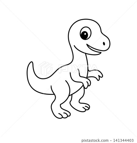 Coloring book Raptor Dino cute vector design templates simple and modern concept Coloring book Raptor Dino cute vector design templates simple and modern concept 141344403