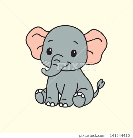 Cute cartoon elephant coloring book illustration vector design templates Cute cartoon elephant coloring book illustration vector design templates 141344410