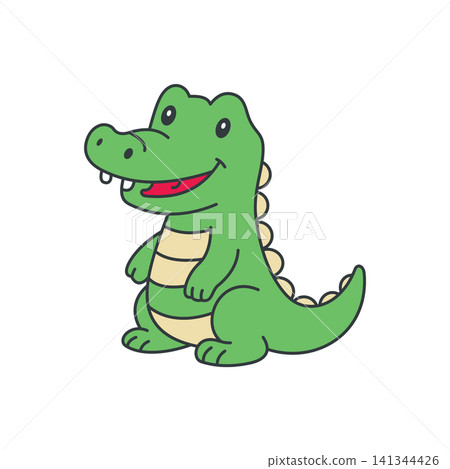 Cute cartoon crocodile coloring book illustration vector design templates simple and modern concept Cute cartoon crocodile coloring book illustration vector design templates simple and modern concept 141344426