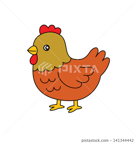 Cute cartoon Chicken coloring pages illustration vector design templates simple and modern Cute cartoon Chicken coloring pages illustration vector design templates simple and modern 141344442