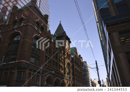 Ornate Historic Building Spires Rise Below Toronto Sky Canada Ornate Historic Building Spires Rise Below Toronto Sky Canada 141344553