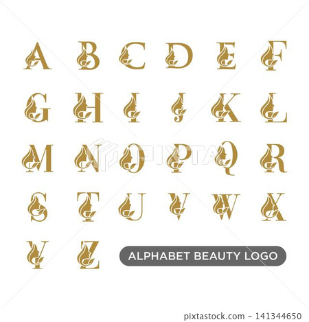 Initial set face beauty logo design templates 141344650