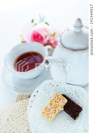 Chocolate crunch and tea Chocolate crunch and tea 141344917