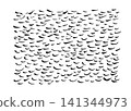 [Transparent Background] Monochrome hand-drawn brush pen background material with countless short lines. 141344973