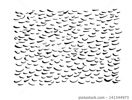 [Transparent Background] Monochrome hand-drawn brush pen background material with countless short lines. 141344973