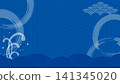 Japanese-style background material with a Seigaiha (wave) pattern (image of the sea and waves) 141345020