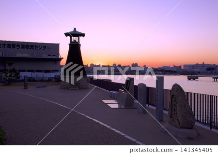 Imazu Lighthouse bathed in the sunset light Imazu Lighthouse bathed in the sunset light 141345405