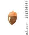 A watercolor-style illustration of an acorn. 141346464