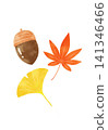 Watercolor-style illustrations with autumn motifs 141346466