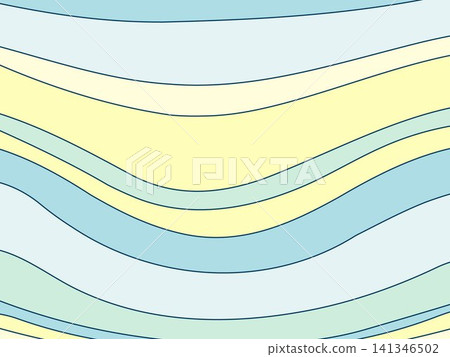 波浪抽象壁紙 4（粉彩色，藍色線條） 141346502