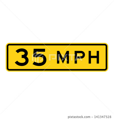 American road signs: Recommended speed 141347328