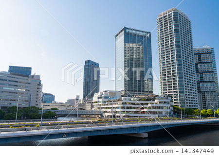 View of a tower apartment in the Yokohama Bay Area View of a tower apartment in the Yokohama Bay Area 141347449