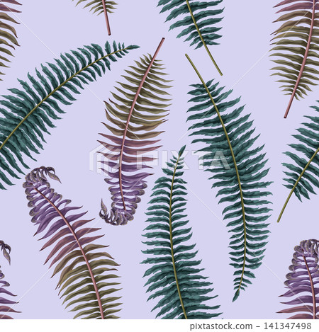 Botanical seamless pattern with ferns. Vector. Botanical seamless pattern with ferns. Vector. 141347498