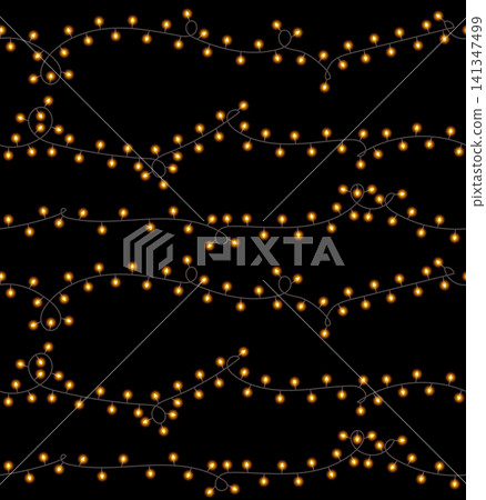 Christmas Lights Seamless Pattern with Glowing Garlands Festive Holiday Background for Paper Textiles Christmas Lights Seamless Pattern with Glowing Garlands Festive Holiday Background for Paper Textiles 141347499
