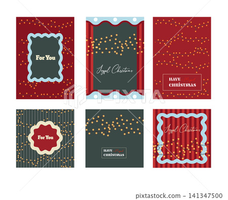 Christmas Lights Card Collection with Festive Frames Garland Holiday Greeting Templates Modern Layouts Christmas Lights Card Collection with Festive Frames Garland Holiday Greeting Templates Modern Layouts 141347500