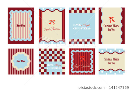 Christmas Dopamine Card Collection with Retro Geometric Frames Festive Wishes and Holiday Templates Christmas Dopamine Card Collection with Retro Geometric Frames Festive Wishes and Holiday Templates 141347569