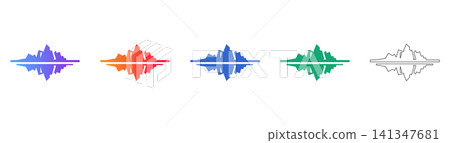 Abstract Mountain Peak Icons Set Abstract Mountain Peak Icons Set 141347681