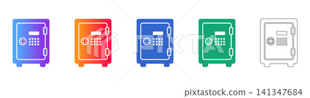 Digital Security Vault Icons Digital Security Vault Icons 141347684