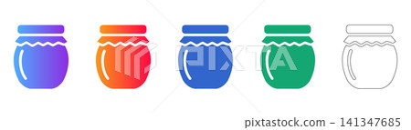Colorful Honey Jar Icons Colorful Honey Jar Icons 141347685