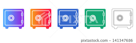 Mechanical Safe Icons Set Mechanical Safe Icons Set 141347686