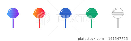 Colorful Lollipop Vector Icon Set Colorful Lollipop Vector Icon Set 141347723