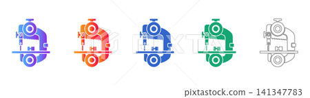 Bandsaw Tool Vector Illustration Set Bandsaw Tool Vector Illustration Set 141347783