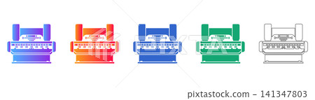 Industrial Printing Machine Vector Icons 141347803