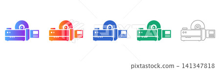CD and DVD Writer Drive Icons CD and DVD Writer Drive Icons 141347818